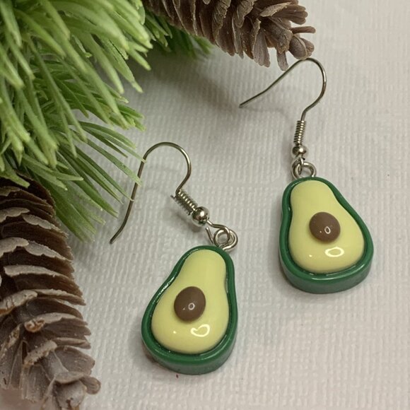 Avocado Earrings, Funny Food, Food Jewelry, Fruit Earrings, Avocado Lover, Gift - Picture 7 of 8